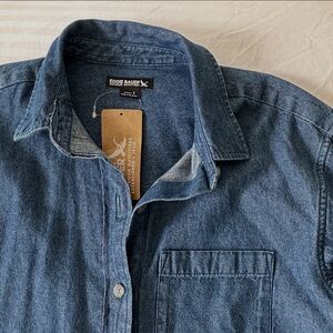 NWT Eddie Bauer Women’s Blue Denim Long Sleeve Button Down Shirt